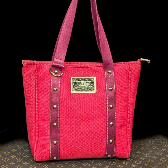 LOUIS VUITTON Cabas Antigua MM Red Purple Tote - Picture 1 of 15